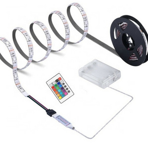 BATTERY POWERED 5050 RGB LED STRIP LIGHTS with remote 24 keys