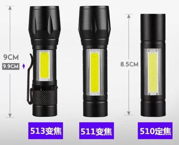 COB LED 3 Modes Mini LED  Flashlight USB Rechargeable Tactical Torch Zoom Lamp US