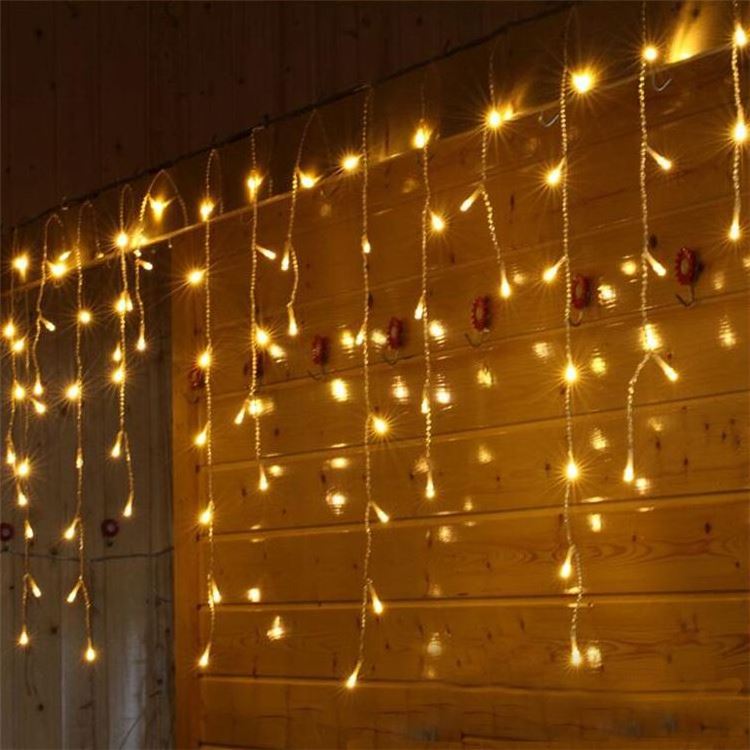 Led icicle lights outdoor led tree light fairy party icicle lamp strings christmas decoration holiday lighting decor