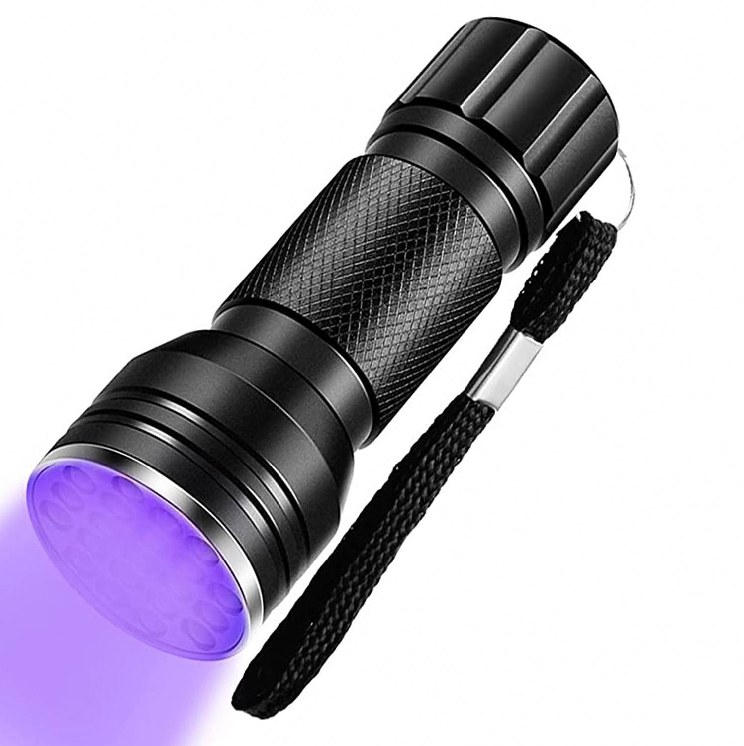 Aluminum Ultraviolet 21 LED UV Flash Torch Light 395nm LED Blacklight Flashlight Black Light