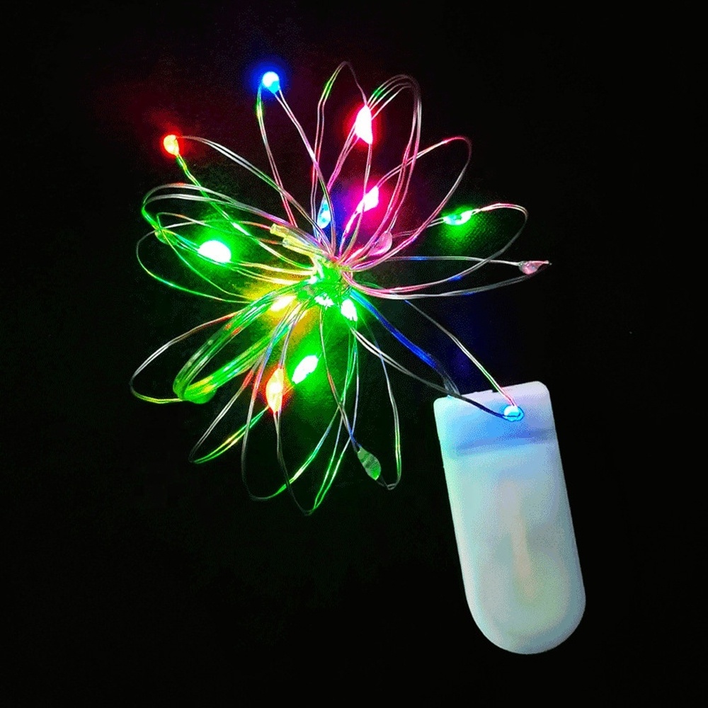 Battery Operated LED Fairy String Lights RGB Copper Wire String Lights Flashing 1M 2M Birthday Christmas Holiday Lighting