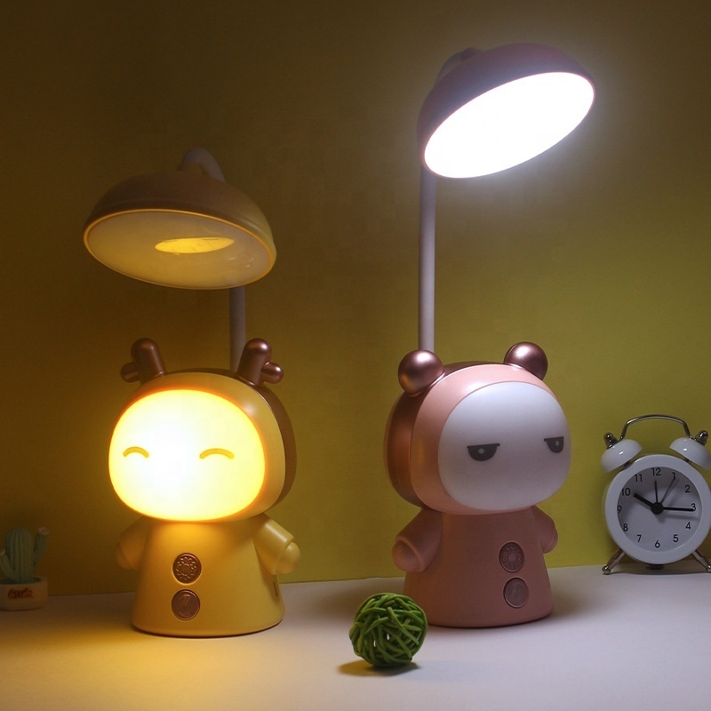 Colorful LED Desk Lamp Small Cute Table Lamp With Flexible Goose Neck Dual Switch Control Color Changing Kids Room Light Decor