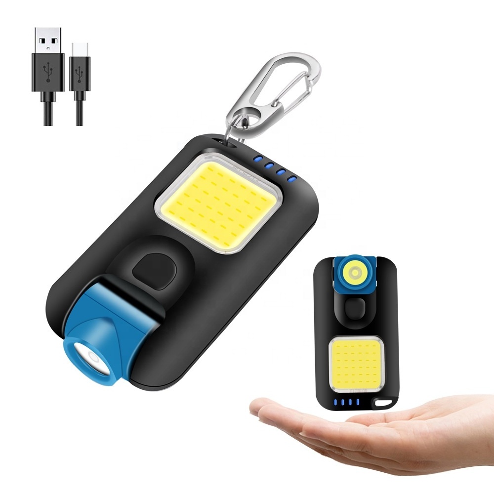 Multi Functional Pocket LED Hat Light Rechargeable COB Keychain Flashlight Waterproof Clip On Light For Outdoor Working Camping