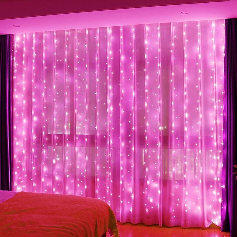 3x3m 300 8 Modes String Decorative Curtain lights Window Waterproof Fairy Garland Led Curtain Light