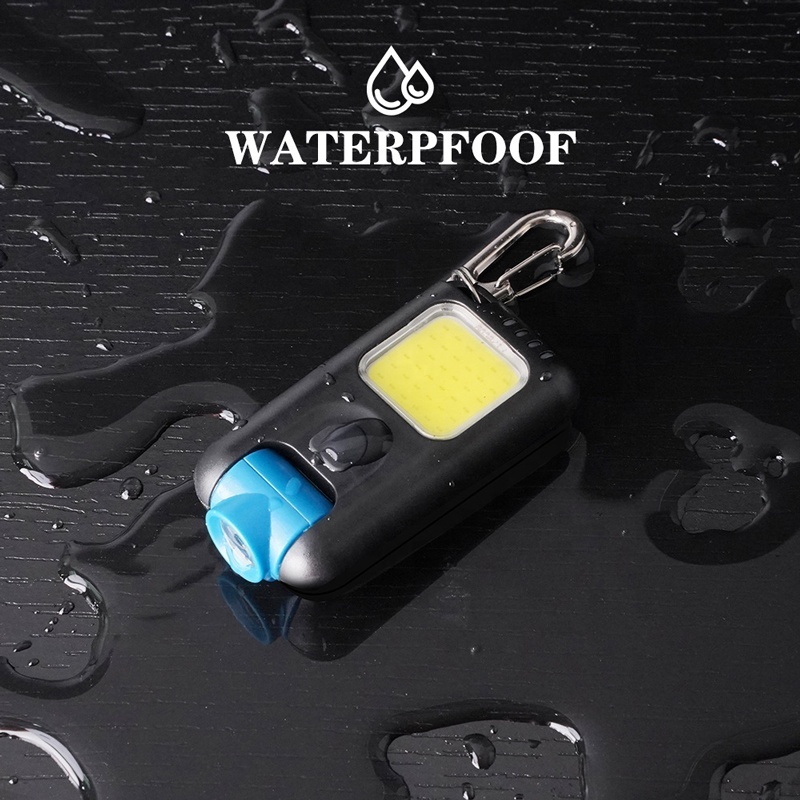 Multi Functional Pocket LED Hat Light Rechargeable COB Keychain Flashlight Waterproof Clip On Light For Outdoor Working Camping