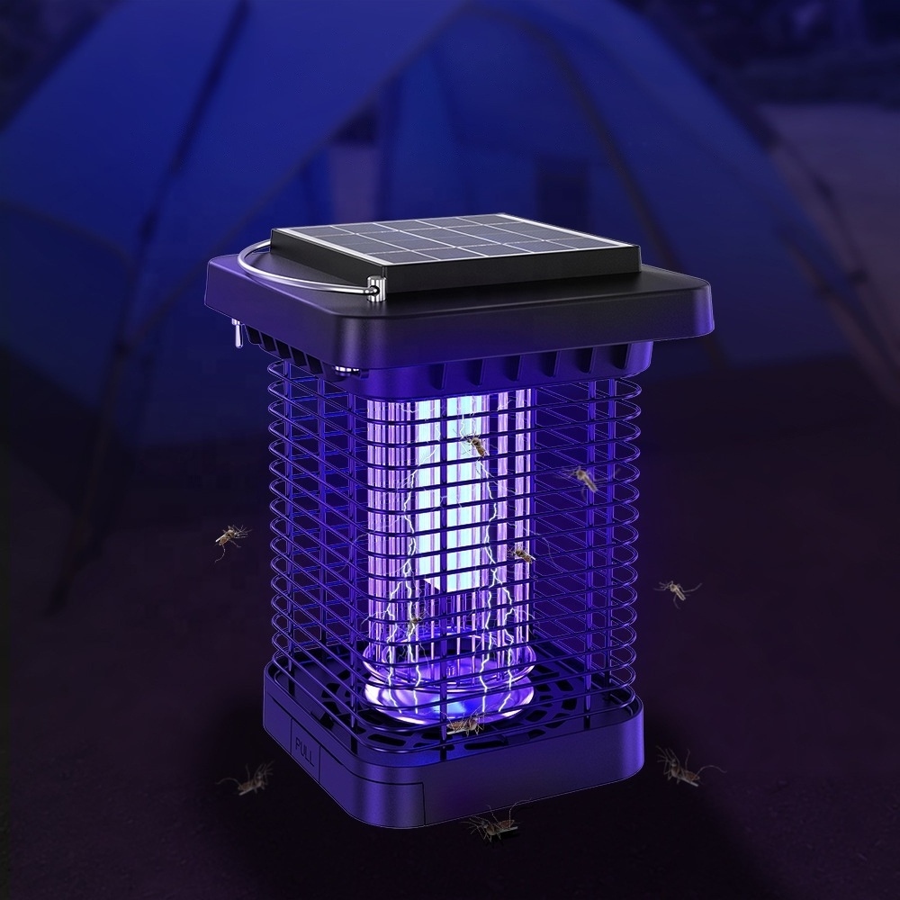 2 In 1 Portable Solar Mosquito Killer Lamp UV Light Insect Killer Rechargeable Solar Bug Zapper For Garden Yard Outdoor Camping