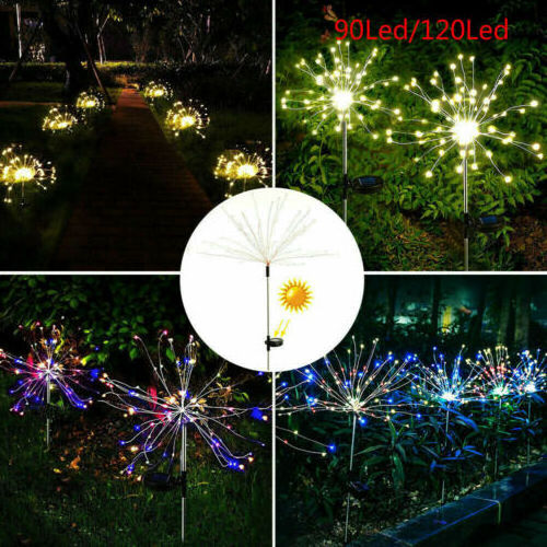 Solar Power Garden Light Christmas Lights Outdoor Fireworks LED Lawn Lamp