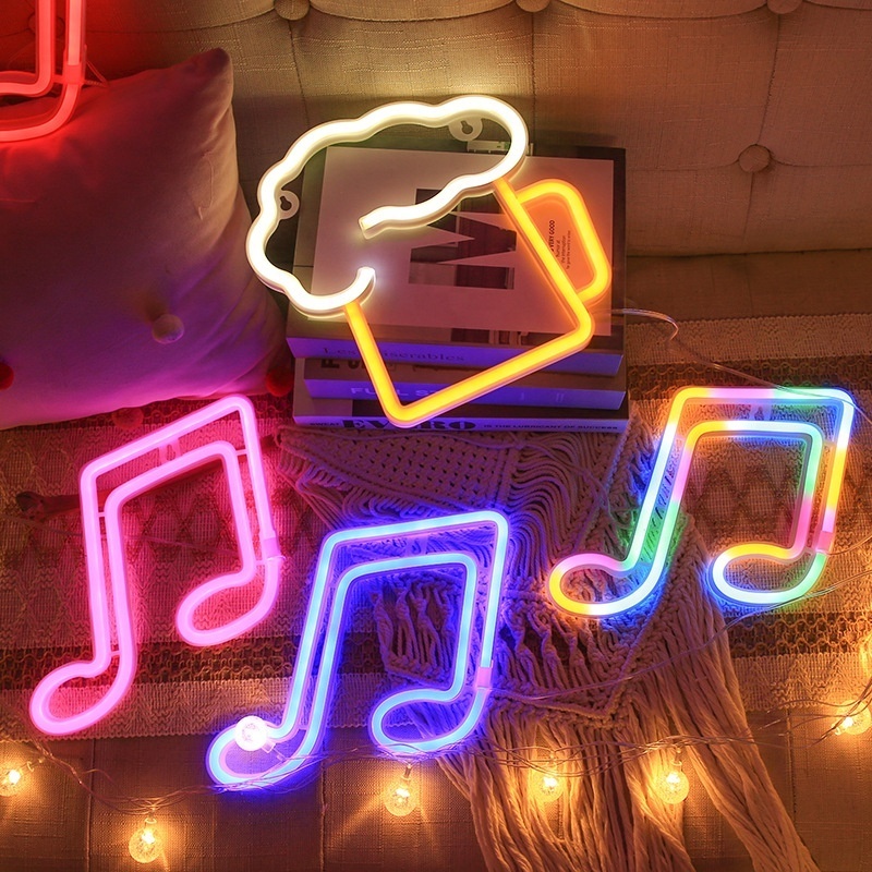 Newish Guitar Neon Sign Battery Operated LED Neon Light Art Wall Decoration Hanging LED Neon Sign Room Decorative Lights