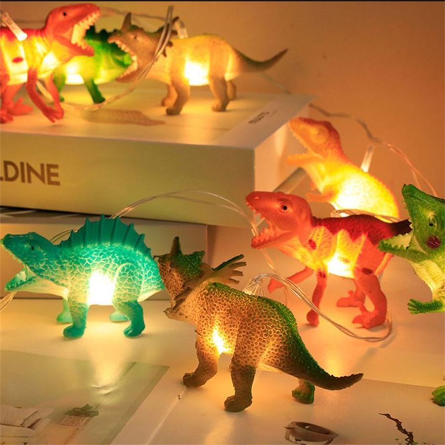 Cartoon LED String Lights Dinosaur Leds Light for Child Bedroom Cute Wall Decoration Fashion Animal Pendant Decors Guirlande