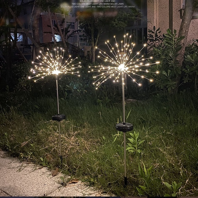 Solar Power Garden Light Christmas Lights Outdoor Fireworks LED Lawn Lamp