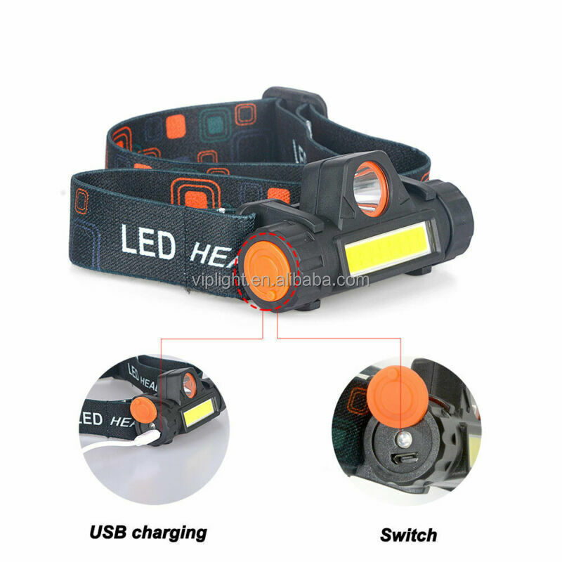 COB LED Headlamp With Sensor Built-in Battery Flashlight USB Rechargeable Head Lamp For Camping Fishing Torch