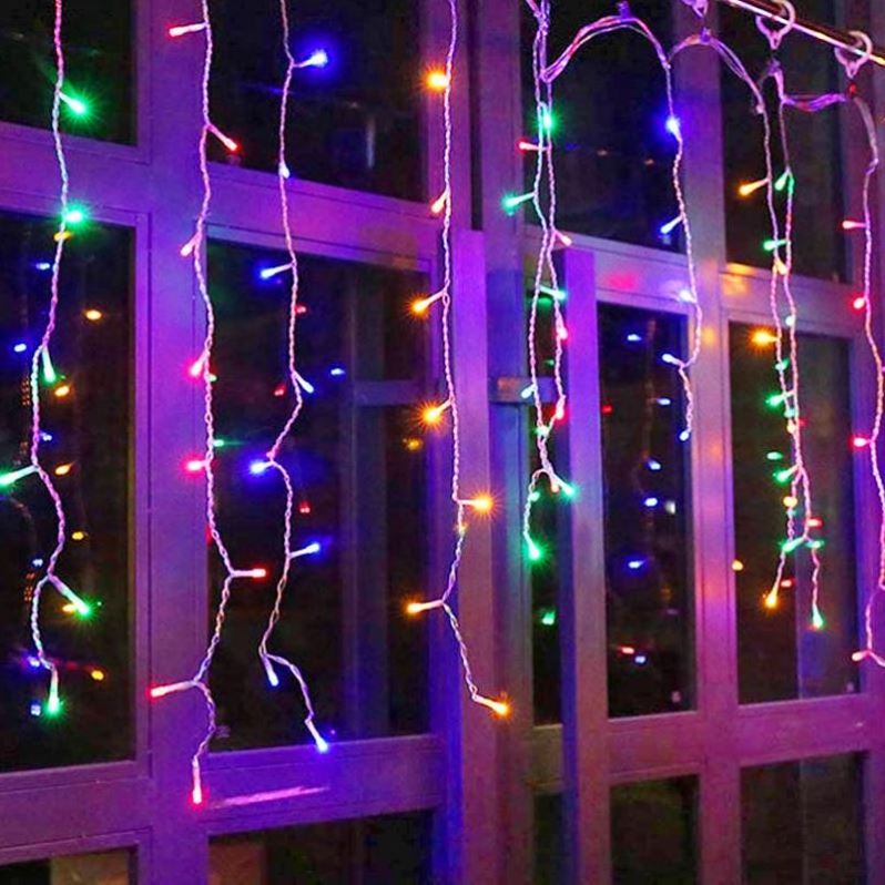 Led icicle lights outdoor led tree light fairy party icicle lamp strings christmas decoration holiday lighting decor