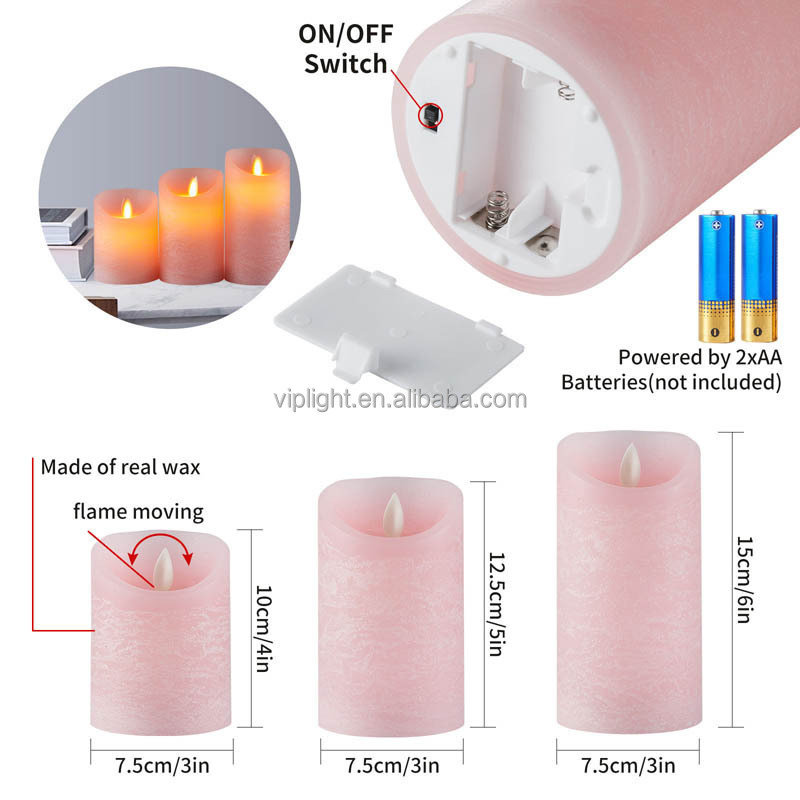 Bougie LED Flameless Flickering Electronic Candles Blue Pink Real Wax Pillar LED Candles With Remote For Home Holiday Lighting