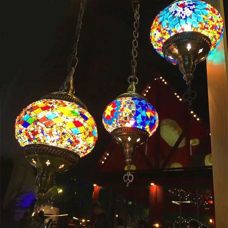 Turkish Mosaic Pendant Lights Chandelier Moroccan Hanging Light Fixture Bohemia Mediterranean Lighting Turkish Lamps