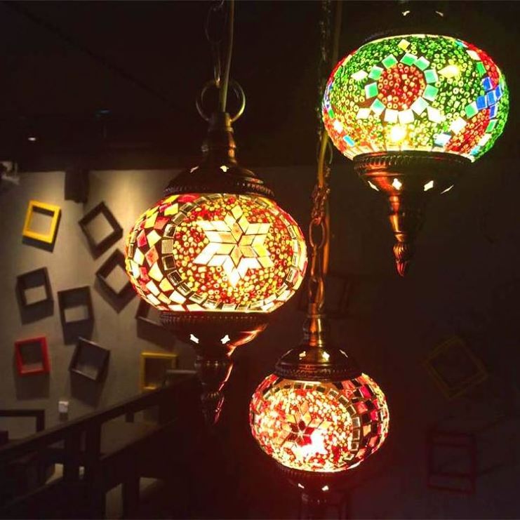 Turkish Mosaic Pendant Lights Chandelier Moroccan Hanging Light Fixture Bohemia Mediterranean Lighting Turkish Lamps