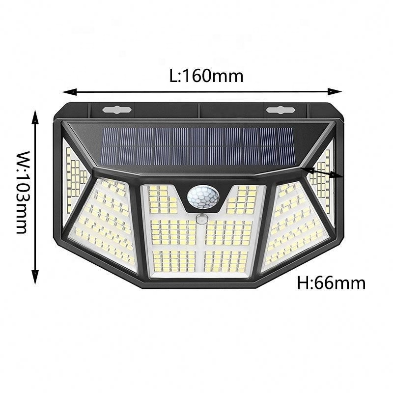 Hot sale 310LED IP65 Waterproof  Powered Outdoor Wall Lamp Motion body induction Sensor Solar garden light