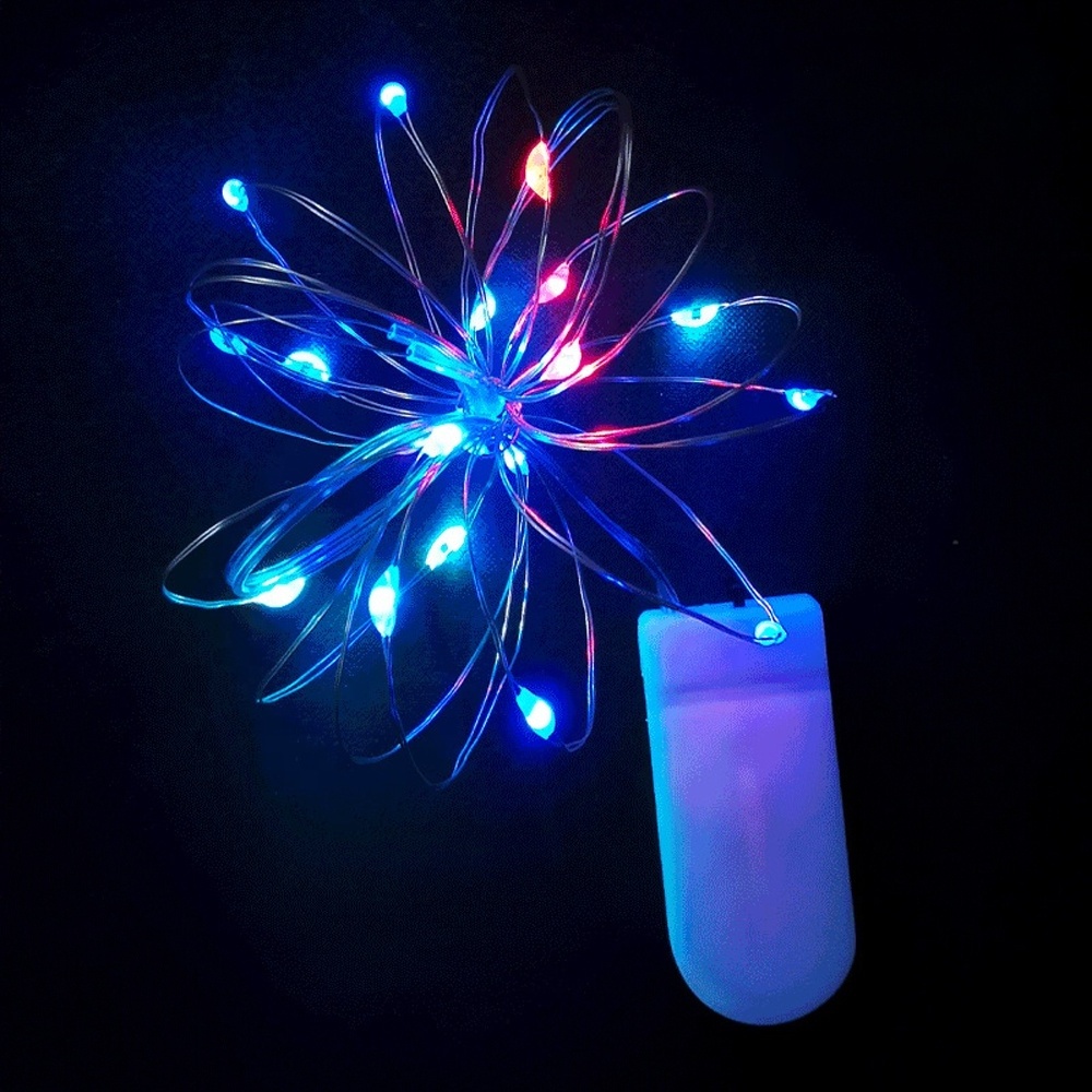 Battery Operated LED Fairy String Lights RGB Copper Wire String Lights Flashing 1M 2M Birthday Christmas Holiday Lighting