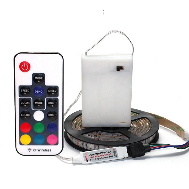 BATTERY POWERED 5050 RGB LED STRIP LIGHTS with remote 24 keys