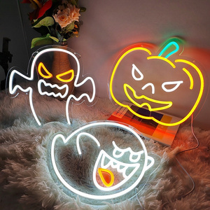 2024 Halloween Neon Sign 5V USB LED Pumpkin Neon Lamp Holiday Party Wall Art Decoration Ghost Night Light Lampe De Halloween