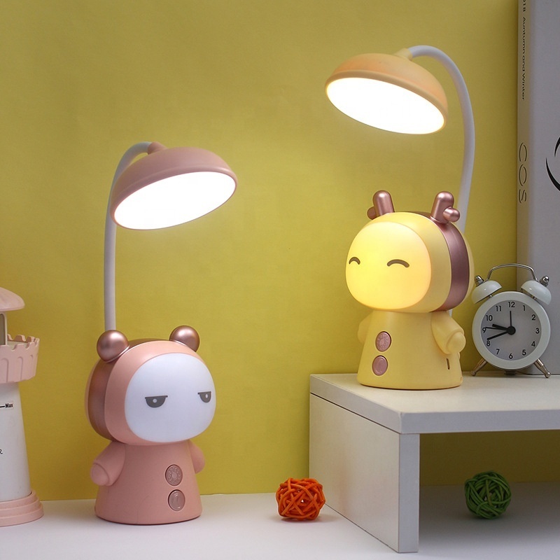 Colorful LED Desk Lamp Small Cute Table Lamp With Flexible Goose Neck Dual Switch Control Color Changing Kids Room Light Decor