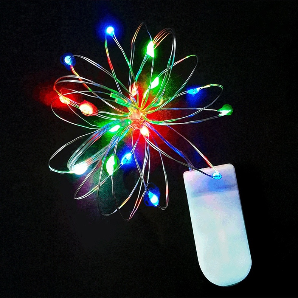 Battery Operated LED Fairy String Lights RGB Copper Wire String Lights Flashing 1M 2M Birthday Christmas Holiday Lighting