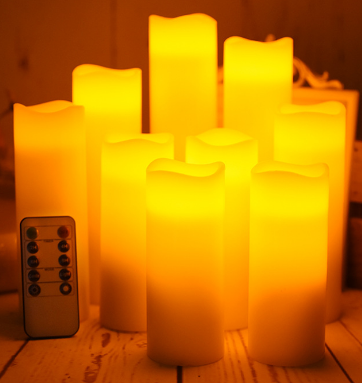 Flameless Candles Battery Operated LED Pillar  Wax Electric Unscented Candles with Remote Control