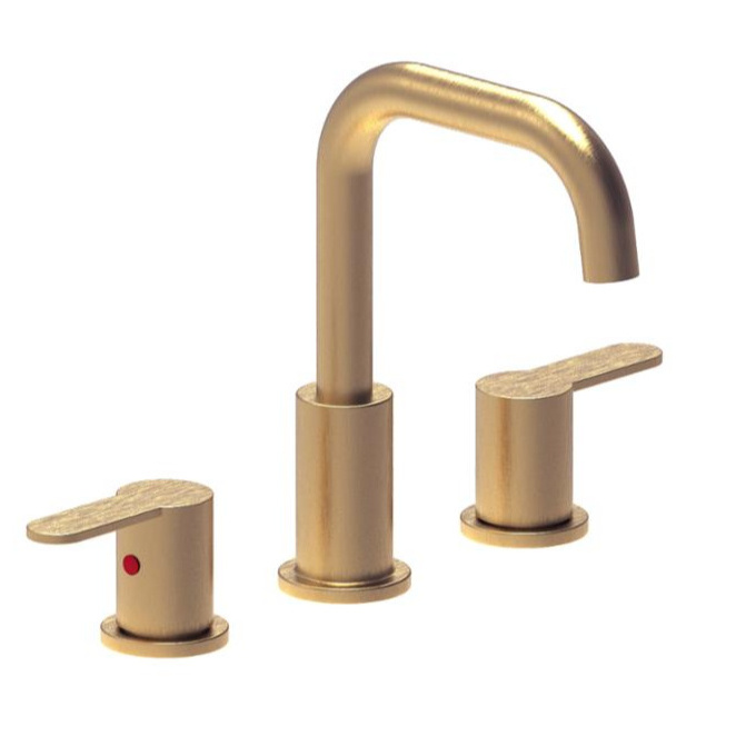 Modern Widespread Bathroom Three Holes Sink Faucet in Gold with Double Handles 830-LB