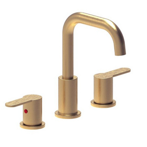 Modern Widespread Bathroom Three Holes Sink Faucet in Gold with Double Handles 830-LB