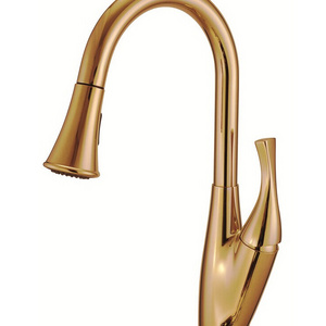 cUPC NSF AB1953 Single Handle Pull-Down Kitchen Faucet with Polished Brass