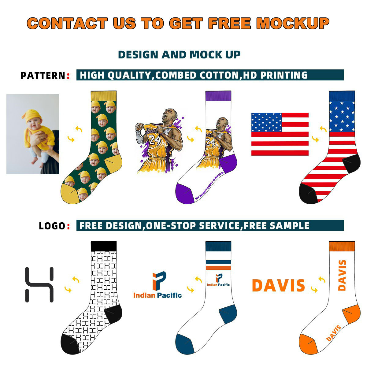 Customize Socks Packaging 360 Sublimation Polyester Embroidery Printing Compression Sports Ankle Crew Socks Custom Socks Men