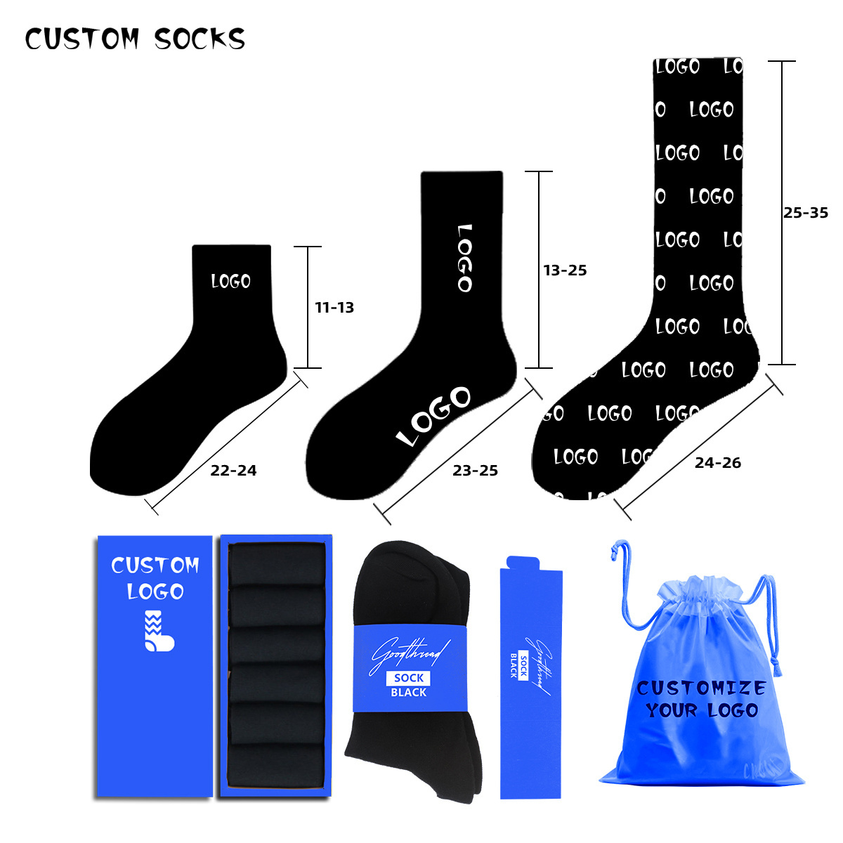 Customize Socks Packaging 360 Sublimation Polyester Embroidery Printing Compression Sports Ankle Crew Socks Custom Socks Men