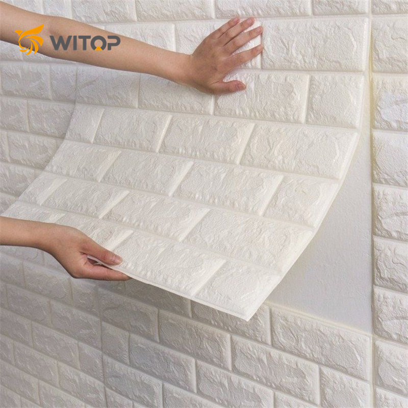 Cheap Wall Panel Kitchen  self adhesive  Wall Paper Sticker 3D Vinyl Wallpaper PE Foam Brick Wall Paper