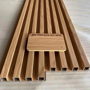 Wooden Grain PVC WPC Fluted Wall Panels For Decoration