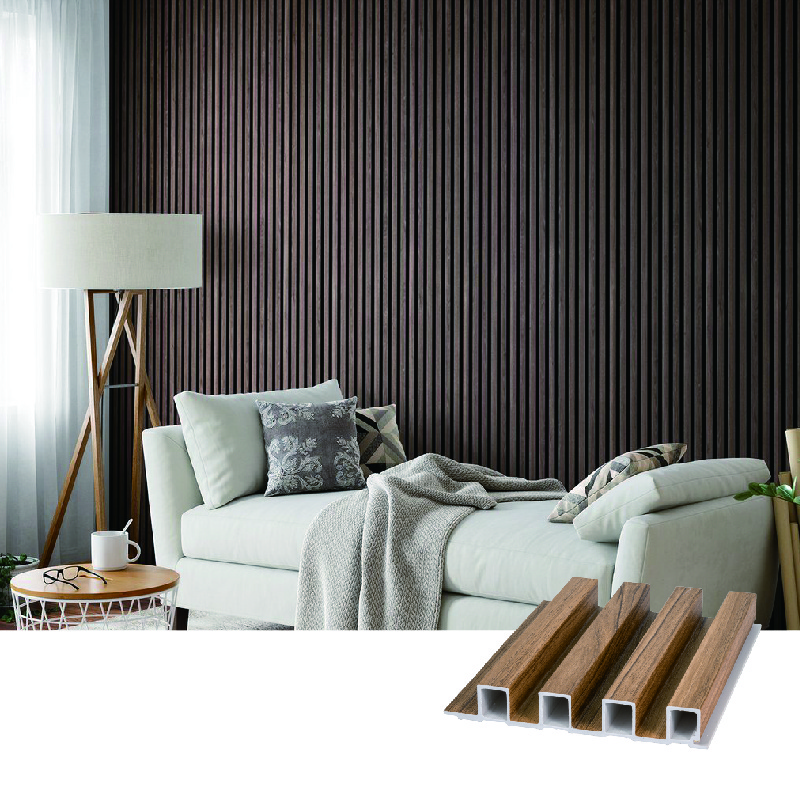 Wooden Grain PVC WPC Fluted Wall Panels For Decoration