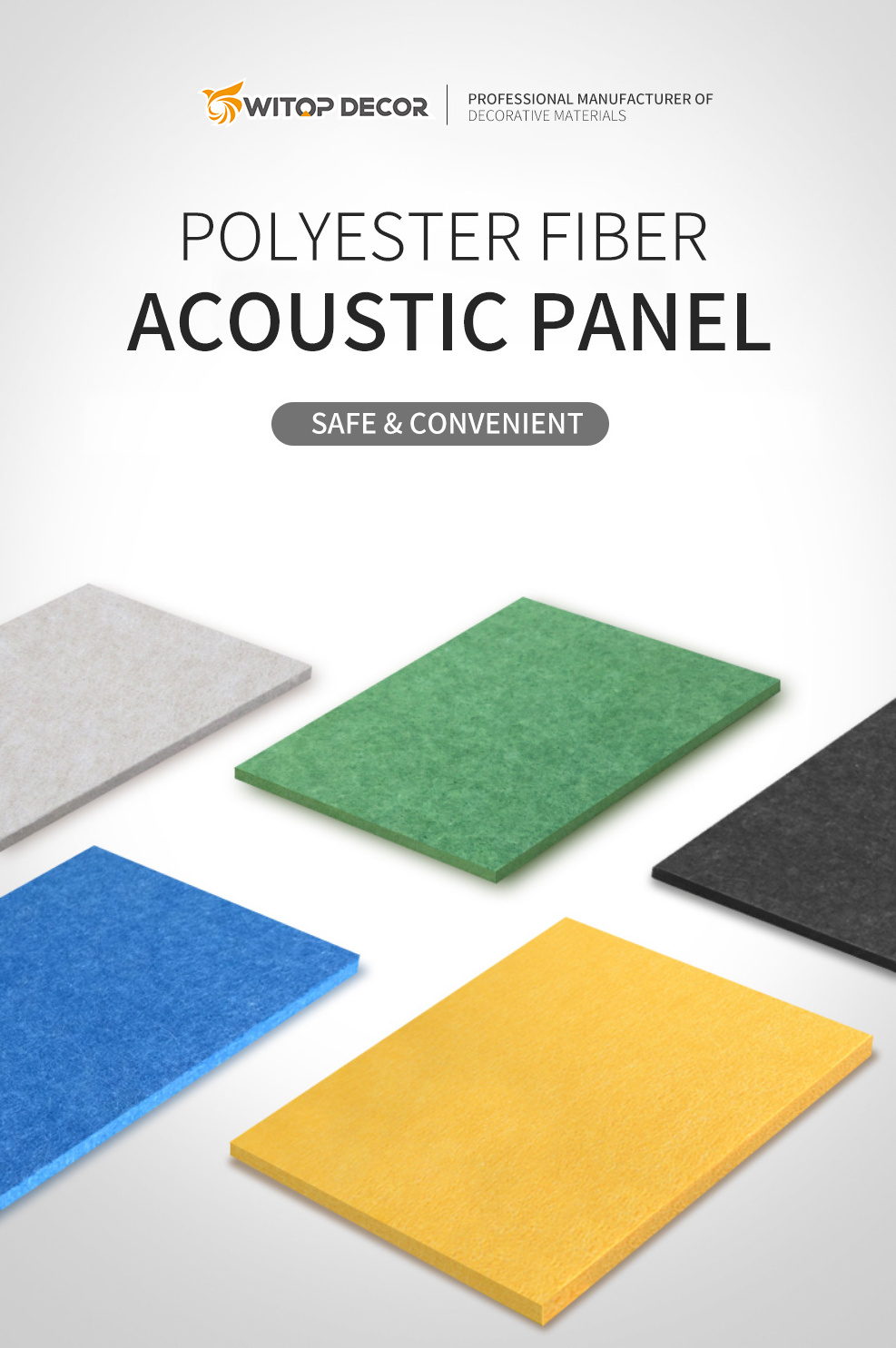 Wholesale 100% Polyester Fiber Acoustic Panels Acoustic Panel Price Pet Felt Sound Absorbing Ceiling Acoustic Panels