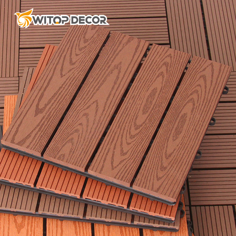 Antiseptic Wood Plastic Composite Outdoor Wpc Modern Engineered Wood Decking Floors 3d Interlock Diy Deck Flooring Tiles