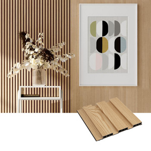 Interior Fluted WPC Wall Panelings Multi Indoor Wooden Gain Composite Laminated WPC Wall Panels