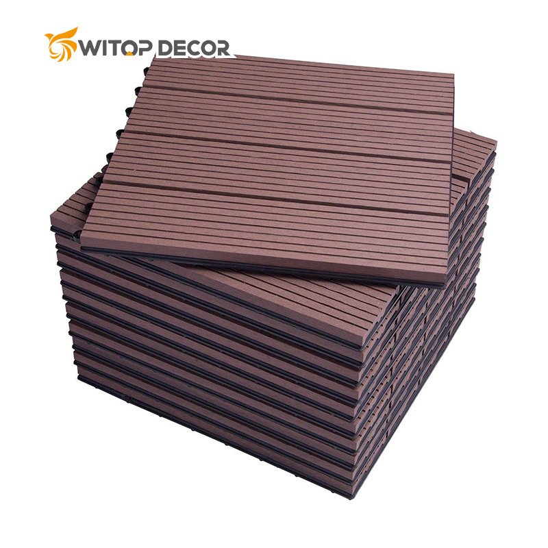 Antiseptic Wood Plastic Composite Outdoor Wpc Modern Engineered Wood Decking Floors 3d Interlock Diy Deck Flooring Tiles