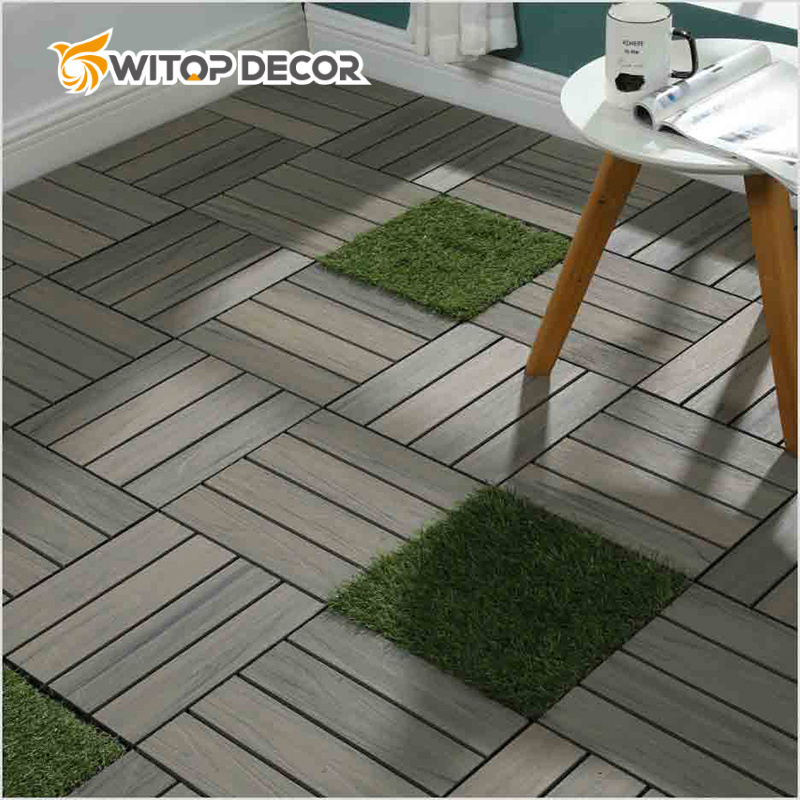 Anti-slip Waterproof Balcony Diy Tile Outdoor Diy Wpc Tile / Wpc Diy Deck Floor 300*300mm