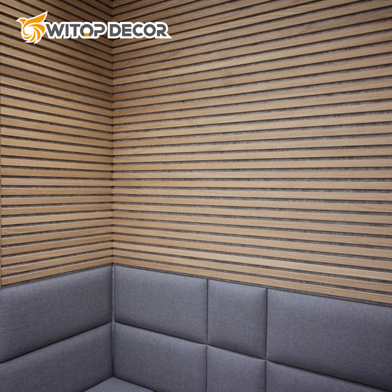 White Acoustic Panels Wooden Acoustic Wall Panels Sound Absorption Acoustic Wood Board Panels