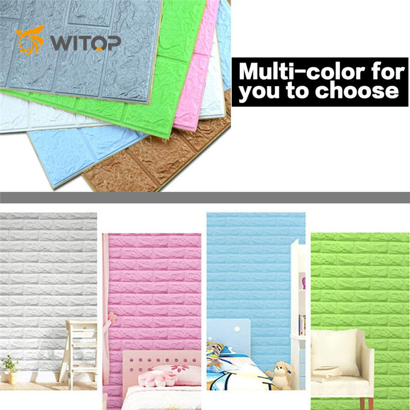 Witop Decor Hot Sale Interior Wall Decoration Self-Adhesive 3D Brick Wallpaper