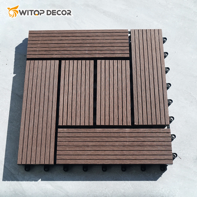 Antiseptic Wood Plastic Composite Outdoor Wpc Modern Engineered Wood Decking Floors 3d Interlock Diy Deck Flooring Tiles