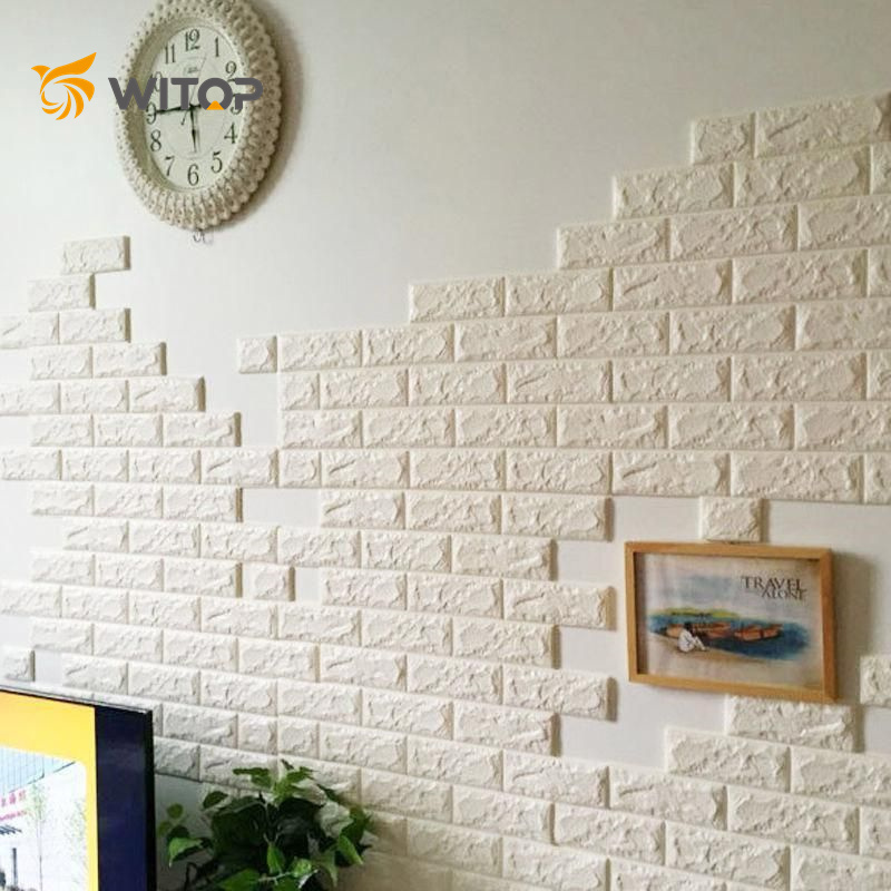 Witop Decor Hot Sale Interior Wall Decoration Self-Adhesive 3D Brick Wallpaper