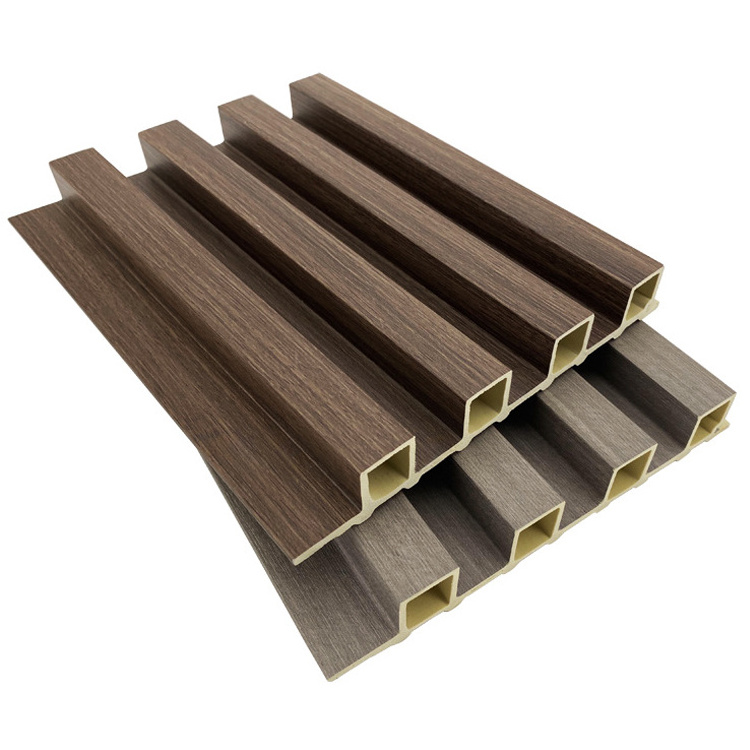 Cheap Interior Plastic Wooden Composite Covering Board Wainscoting Vinyl Timber Decorativo 3d Fluted Cladding Pvc Wpc Wall Panel