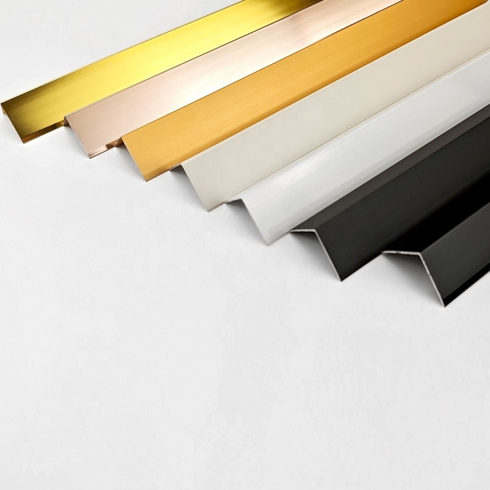 Mirror Brushed Customized Shape Stainless Steel Edging Trim L Shaped Tile Trim For Flooring Wall Trim Modern Style