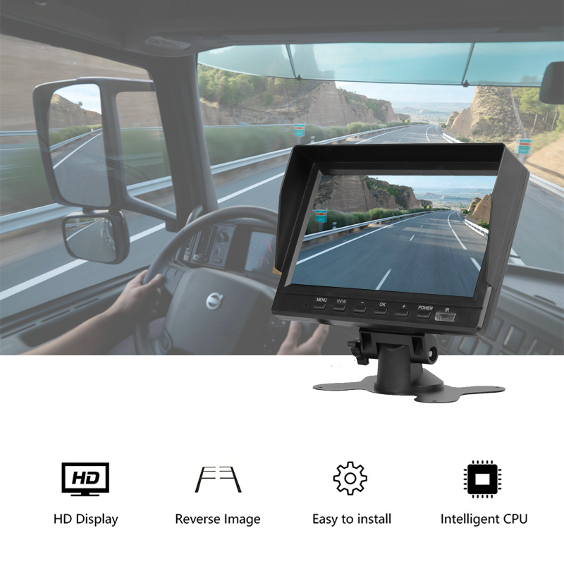 Heavy duty wide angle 9-36v 1080p car dvr 4 camera dash cam  inch quad monitor bus 360 truck camera system