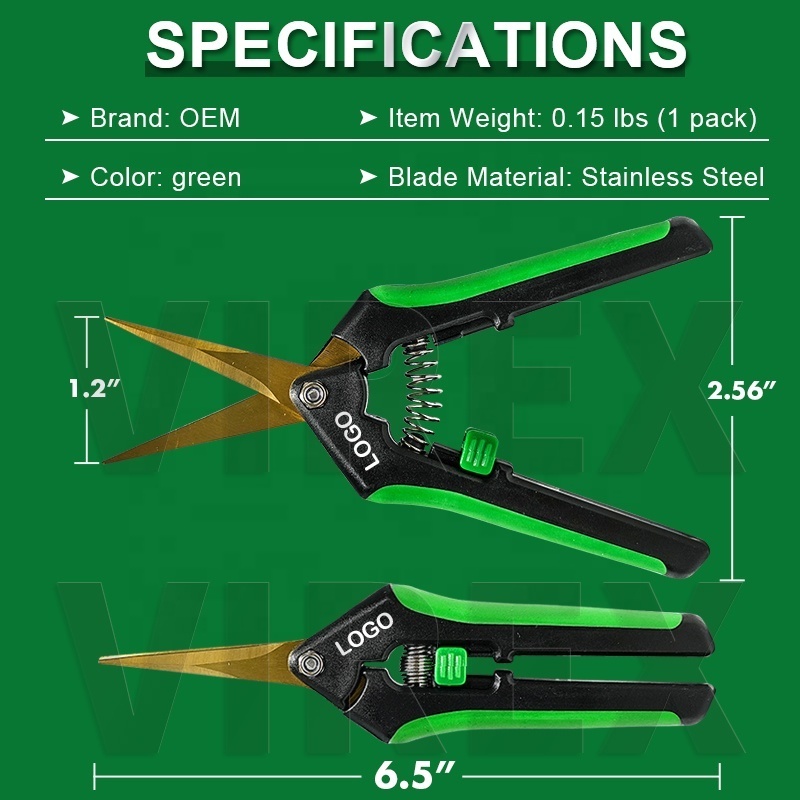 Garden Scissors Straight Blade Stainless Steel Pruning Shears