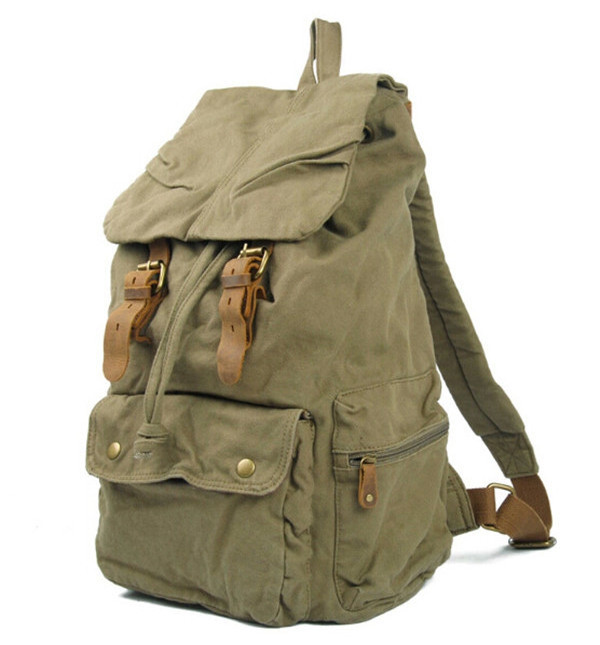 F 2105 Wholesale Durable Leisure Canvas Rucksack Vintage Backpack