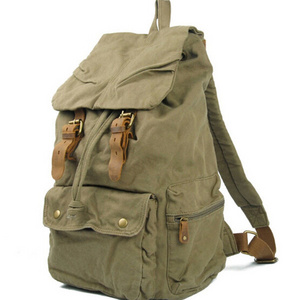 F 2105 Wholesale Durable Leisure Canvas Rucksack Vintage Backpack