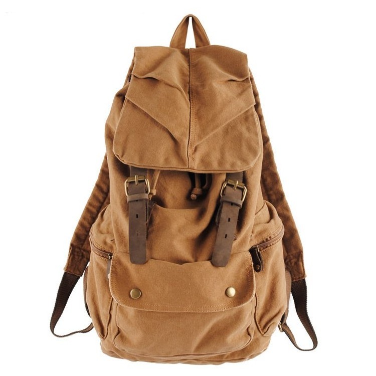 F 2105 Wholesale Durable Leisure Canvas Rucksack Vintage Backpack